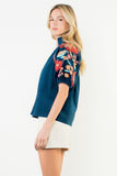 Camila Floral Embroidered Puff Sleeve THML Top