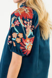 Camila Floral Embroidered Puff Sleeve THML Top