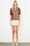 Lucille Puff Sleeve Embroidered Detail THML Top