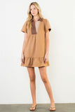 Grace Short Sleeve Suede THML Dress