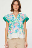 Ellie Floral Short Sleeve Current Air Top- SALE