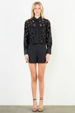 THML Berkley Eyelet Detailed Long Sleeve Top