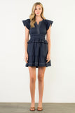THML Beatriz Short Sleeve V Neck Dress