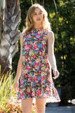Vinceanne Sleeveless Floral Flutter THML Dress