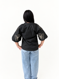 THML Ana Embroidery Detail Puff Sleeve  Top