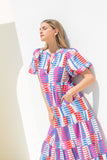 Marjorie Puff Sleeve Pattern Print Maxi THML Dress