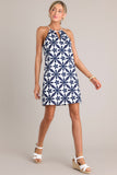 Mickie Embroidered Halter Skies are Blue Dress