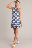 Mickie Embroidered Halter Skies are Blue Dress