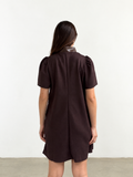THML Lena Suede Dress With Gold Buttons