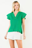 THML Sammy Short Sleeve V Neck Top