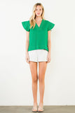 THML Sammy Short Sleeve V Neck Top