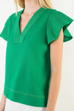 THML Sammy Short Sleeve V Neck Top