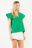 THML Sammy Short Sleeve V Neck Top