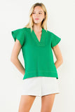 THML Sammy Short Sleeve V Neck Top