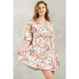 Monica Flutter Sleeve Floral Midi THML Dress-SALE