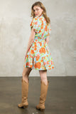 Gwen Puff Sleeve Flower Print THML Dress