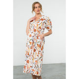 Cindy Short Sleeve V Neck Floral THML Dress