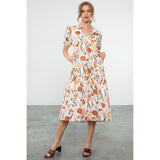 Cindy Short Sleeve V Neck Floral THML Dress