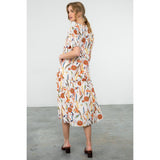 Cindy Short Sleeve V Neck Floral THML Dress