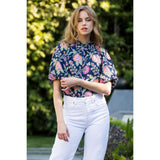 Keira Puff Sleeve Flower Print THML Top