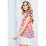 Kiki Mixed Print Ruffle THML Top- SALE