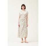 Miriam Fog Tied Wrap Satin Print Maxi Grade and Gather Dress