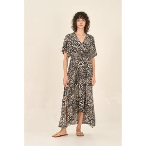 Nicole Printed Unbalanced Skirt Maxi Dress