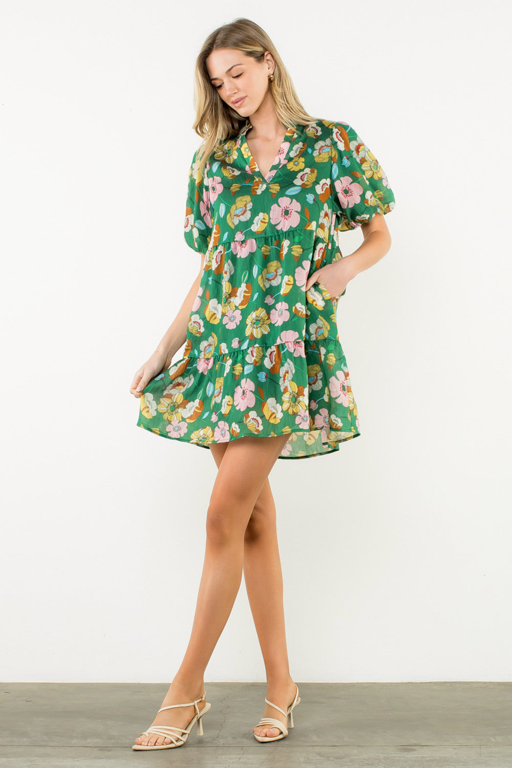 green emerald velvet dress THML Green Flower Garden Dress green emerald velvet dress THML Green Flower Garden Dress
