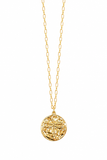 Ablita Gold Dragonfly Coin Thin Chain Link Necklace