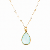 Grace Chalcedony Drop Bezel Pendant