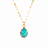 Grace Turquoise Drop Gold Necklace