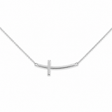 Lauren Side Cross Silver Necklace