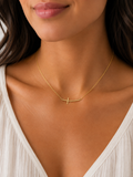 Lauren Gold Side Cross Necklace