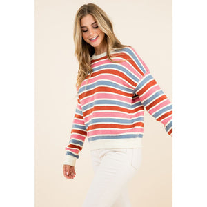 Genevieve Textured Stripe THML Sweater