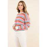 Genevieve Textured Stripe THML Sweater