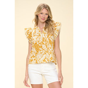 Renee Print Woven Pinch Top