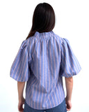 THML Constance Striped Bubble Sleeve Top