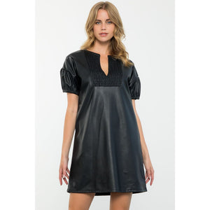 Kendra Short Sleeve Leather THML Dress