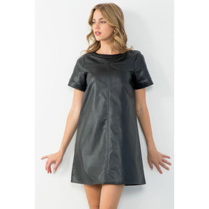 Kassie Short Sleeve Leather THML Dress-SALE