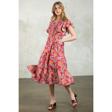 Sherri Flutter Sleeve Tiered Print THML Dress