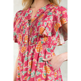 Sherri Flutter Sleeve Tiered Print THML Dress