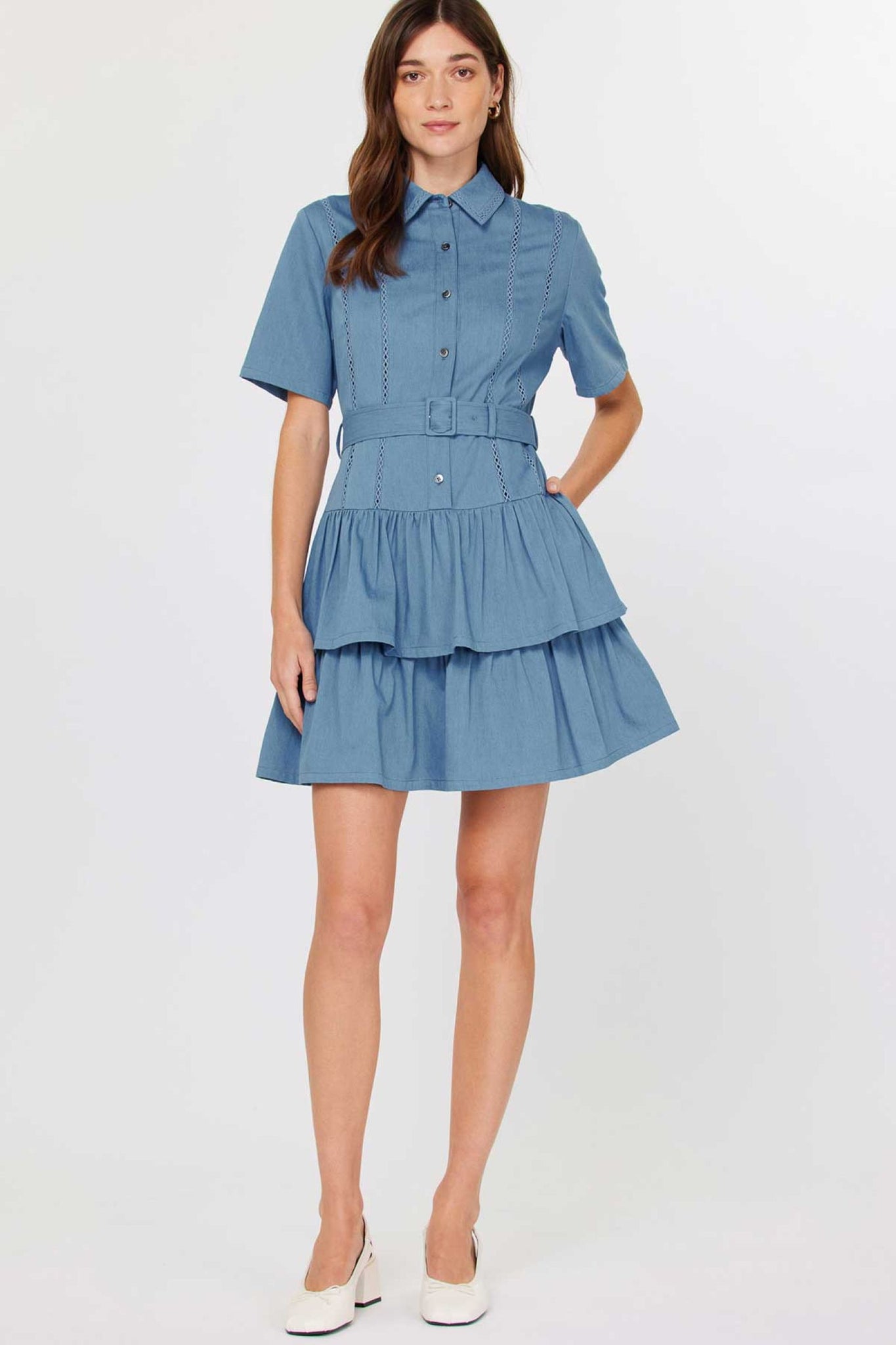 Petra Denim Button Down Short Current Air Dress Xs Petra Denim Button Down Short Current Air Dress Xs