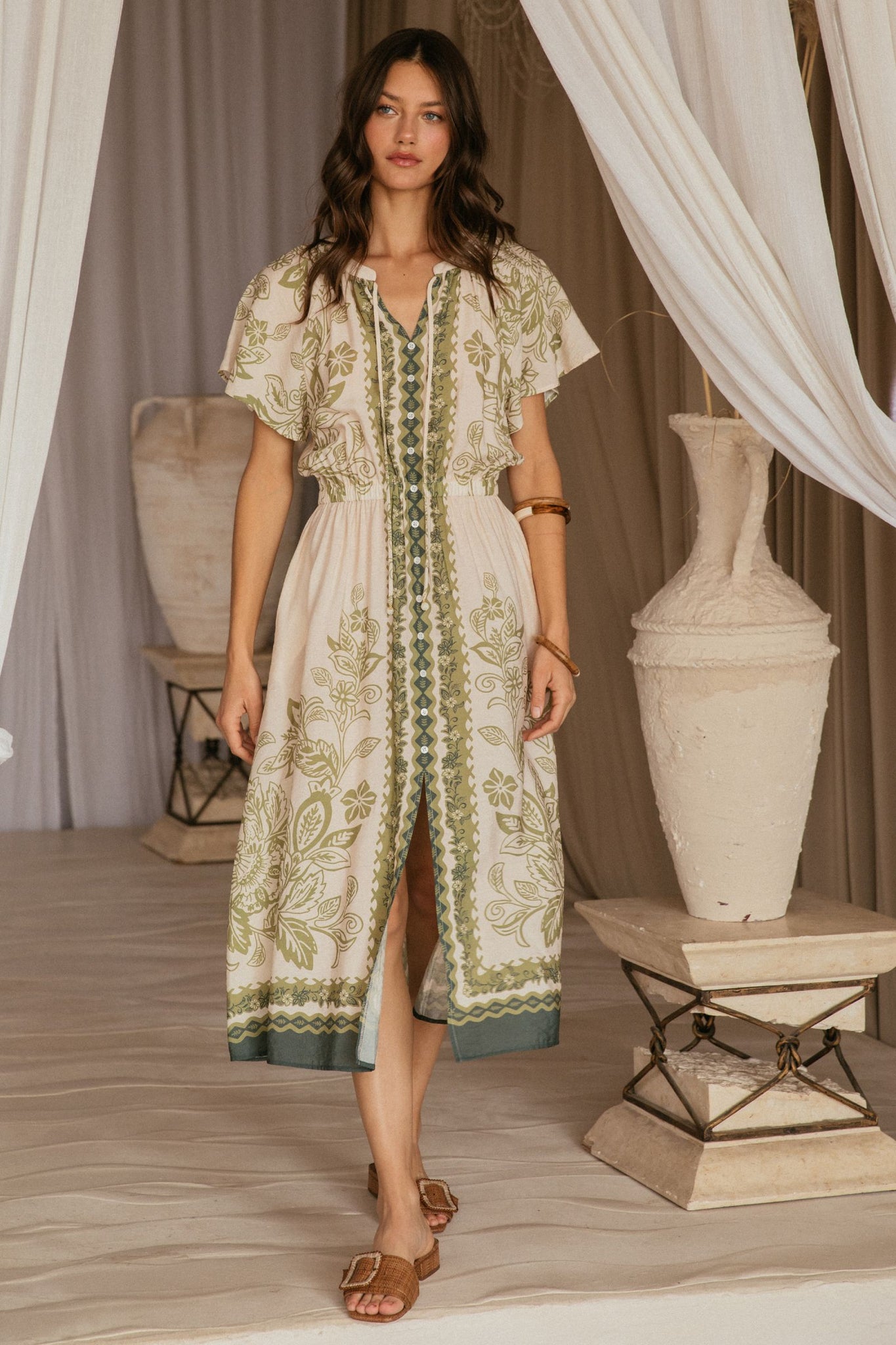 Olivia Short Sleeve Print Midi Skies are Blue Dress Fig Tree Jewelry & Accessories Olivia Short Sleeve Print Midi Skies are Blue Dress Fig Tree Jewelry & Accessories