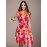 Ruby Watercolor Print Mini PINCH Dress