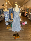 Kimberly Striped Embroidered Details Midi Skies are Blue Dress