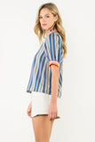 Zana Short Sleeve Striped THML Top-SALE
