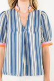 Zana Short Sleeve Striped THML Top-SALE