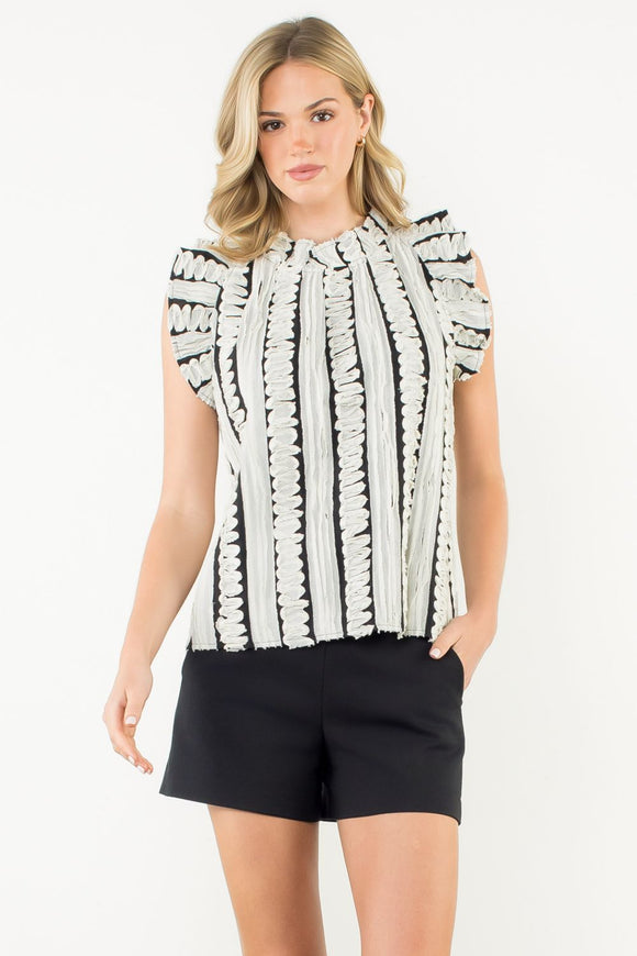 Alexia Flutter Sleeve Detailed THML Top