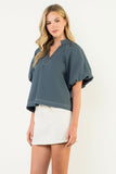 Imani Puff Sleeve V Neck THML Top