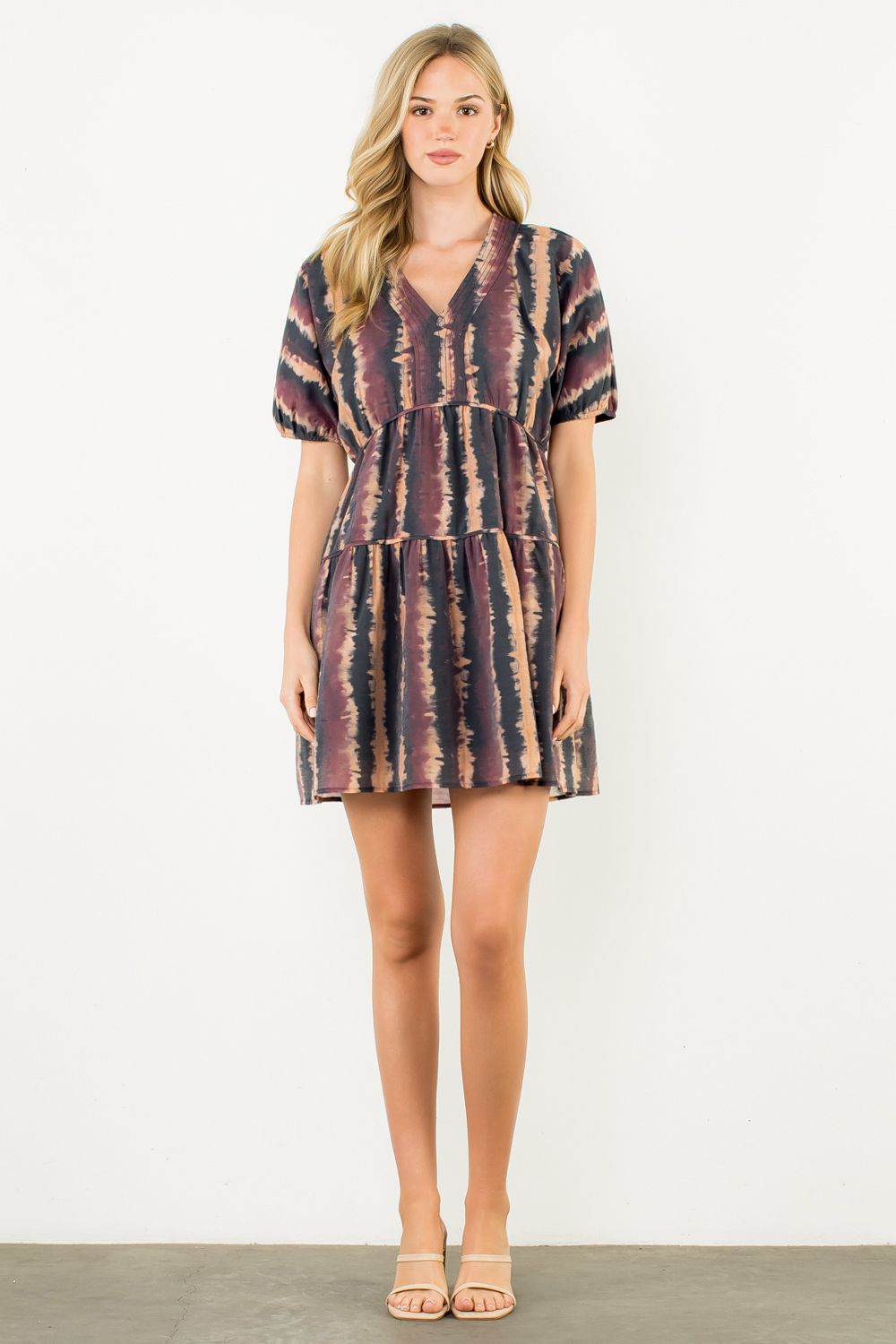 tie dye short sleeve dress Black Rainbow Short Sleeve Tie Dye Tunic Dress